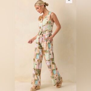 Strut & Bolt: Linen Blend Patchwork Print Pants Medium (NWT & Boutique)